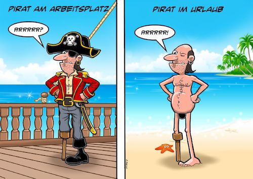 Cartoon: Pirat Privat (medium) by Chris Berger tagged pirat,augenklappe,tanga,pirat,augenklappe,tanga