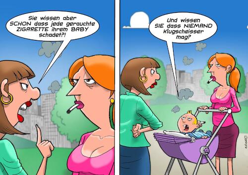 Cartoon: Rauchen tötet (medium) by Chris Berger tagged rauchen,baby,second,hand,smoke,mutter,raucherin,rauchen,baby,second,hand,smoke,mutter,raucherin