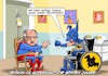Cartoon: Batman versus Superman (small) by Joshua Aaron tagged batman,superman,altersheim,rentner,pensionisten,schere,stein,papier