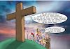 Cartoon: Ostern (small) by Joshua Aaron tagged religion,gott,tod,aberglaube,selbstverantwortung,angst,priester,prediger,pfarrer