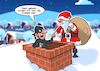 Cartoon: Santas Pech (small) by Joshua Aaron tagged santa,klaus,weihnachstmann,dieb,einbrecher,kamin