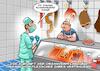 Cartoon: Transplantation (small) by Joshua Aaron tagged herz,verpflanzung,operation,op,chirurg,schweineherz,organe,metzger,fleischhauer,lokal,regional