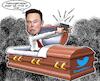 Cartoon: Twitter (small) by Joshua Aaron tagged elon,musk,twitter,reporter,sperre,kündigung,mitarbeiter,milliardär,kritik