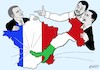 Cartoon: Hallo Nachbar! (small) by Hachfeld tagged frankreich,italien,macron,salvini,di,maio