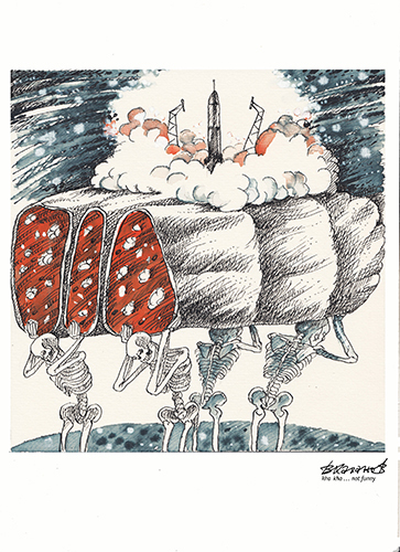Cartoon: Economy and space (medium) by Vladimir Khakhanov tagged space
