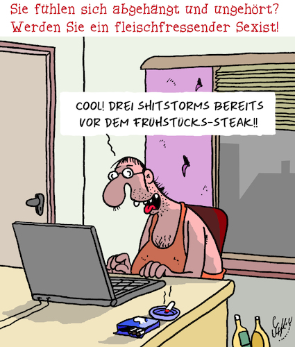 Cartoon: Abgehängt (medium) by Karsten Schley tagged gesellschaft,bildungsferne,medien,computer,sexismus,dummheit,ernährung,popularität,publicity,antisozial,demokratie,gesellschaft,bildungsferne,medien,computer,sexismus,dummheit,ernährung,popularität,publicity,antisozial,demokratie