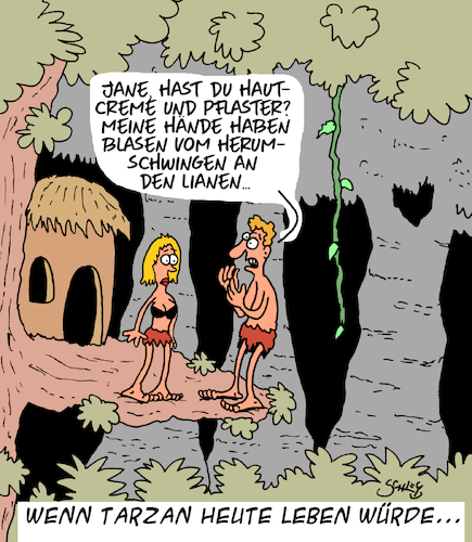 Cartoon: Armes Jungchen... (medium) by Karsten Schley tagged tarzan,literatur,medien,filme,comics,jugend,befindlichkeit,sensibilität,belastbarkeit,gesellschaft,tarzan,literatur,medien,filme,comics,jugend,befindlichkeit,sensibilität,belastbarkeit,gesellschaft