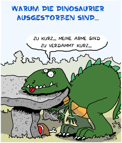 Cartoon: Ausgestorben (medium) by Karsten Schley tagged natur,tiere,dinosaurier,evolution,aussterben,erde,geschichte,essen,biologie,jäger,beute,umwelt,natur,tiere,dinosaurier,evolution,aussterben,erde,geschichte,essen,biologie,jäger,beute,umwelt