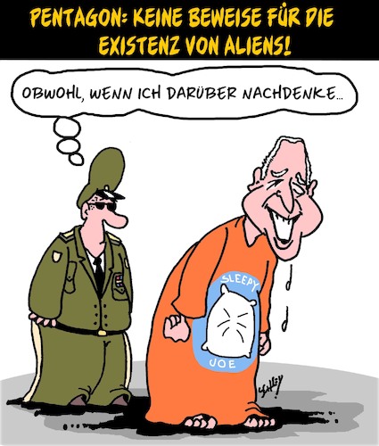 Cartoon: Außerirdische!!! (medium) by Karsten Schley tagged pentagon,usa,aliens,politik,biden,gesellschaft,medien,pentagon,usa,aliens,politik,biden,gesellschaft,medien