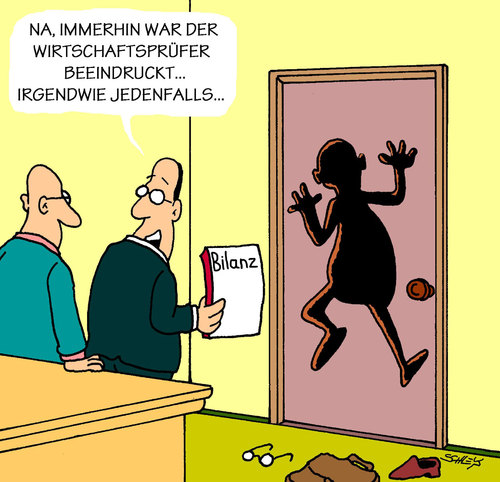 Cartoon: Beeindruckend (medium) by Karsten Schley tagged business,geld,wirtschaftsprüfung,bilanz,wirtschaft,verkauf,umsatz,wirtschaft,bilanz,wirtschaftsprüfung,umsatz,business,geld