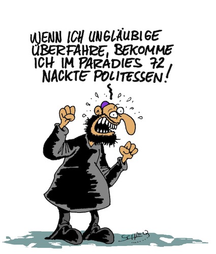 Cartoon: Belohnung (medium) by Karsten Schley tagged terror,religion,glaube,extremismus,islam,verbrechen,is,gesellschaft,sicherheit,politik,terror,religion,glaube,extremismus,islam,verbrechen,is,gesellschaft,sicherheit,politik