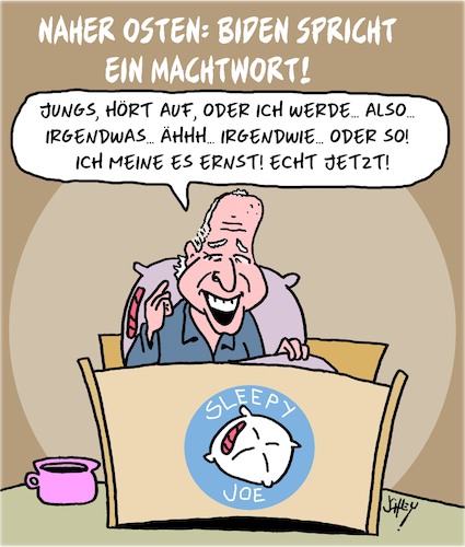 Cartoon: Biden spricht ein Machtwort! (medium) by Karsten Schley tagged biden,israel,palästina,krieg,unterstützung,haltung,usa,politik,engagement,demokraten,altersschwäche,gesellschaft,biden,israel,palästina,krieg,unterstützung,haltung,usa,politik,engagement,demokraten,altersschwäche,gesellschaft