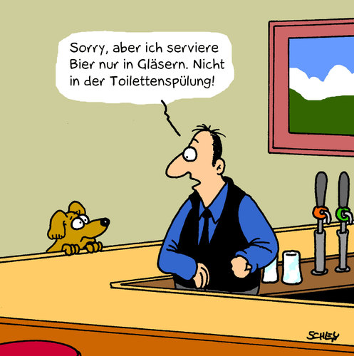 Cartoon: Bier (medium) by Karsten Schley tagged gesellschaft,geld,tiere,verkaufen,wirtschaft,gesellschaft,geld,tiere,verkaufen,wirtschaft,handel,bar,kneipe,bier,hund,hunde