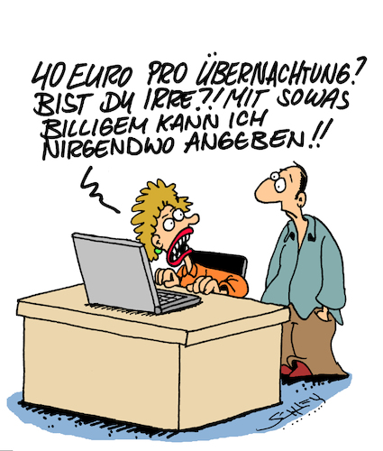 Cartoon: Billig (medium) by Karsten Schley tagged reisen,urlaub,hotels,tourismus,preise,geld,angeben,gesellschaft,wirtschaft,psychologie,reisen,urlaub,hotels,tourismus,preise,geld,angeben,gesellschaft,wirtschaft,psychologie