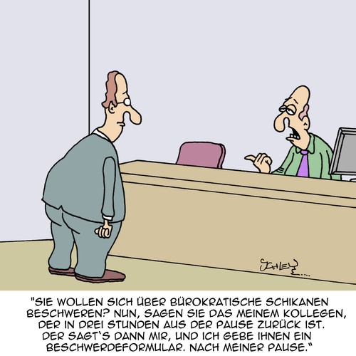 Cartoon: Bürokratie (medium) by Karsten Schley tagged abläufe,prozesse,formulare,bürokratie,beamte,ämter,behörden,anträge,ordnung,vorgänge,bürokratie,formulare,prozesse,abläufe,vorgänge,ordnung,anträge,behörden,ämter,beamte