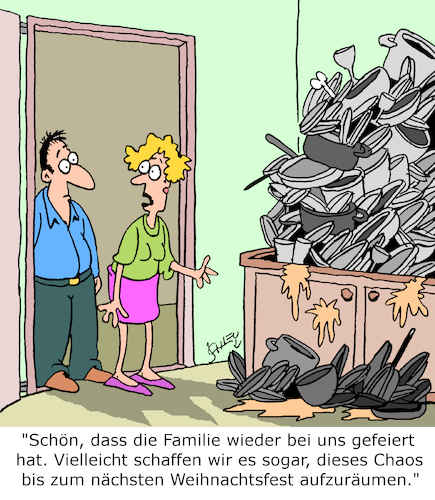 Cartoon: Chaostage (medium) by Karsten Schley tagged familie,aufräumen,chaos,weihnachten,familienfeiern,christentum,religion,bibel,jesus,gesellschaft,familie,aufräumen,chaos,weihnachten,familienfeiern,christentum,religion,bibel,jesus,gesellschaft