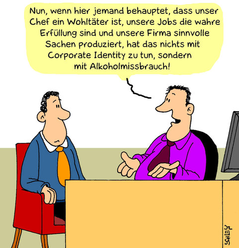 Cartoon: Corporate Identity (medium) by Karsten Schley tagged gesellschaft,gesundheit,karriere,wirtschaft,deutschland,business,arbeit,arbeitsplätze,arbeitgeber,arbeitnehmer,motivation,gesellschaft,gesundheit,karriere,wirtschaft,deutschland,business,arbeit,arbeitsplätze,arbeitgeber,arbeitnehmer,motivation
