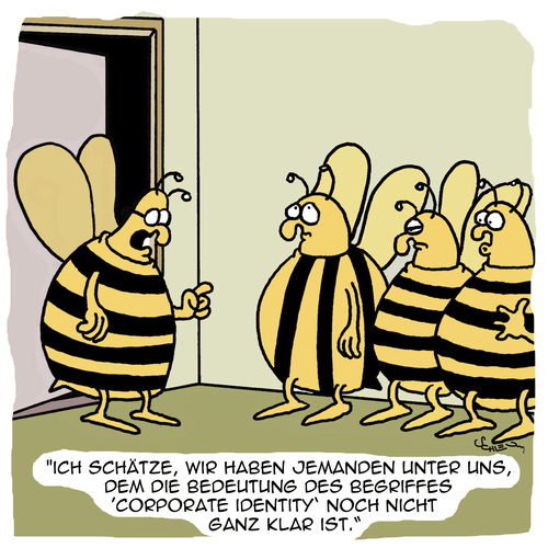 Cartoon: Corporate Identity (medium) by Karsten Schley tagged business,jobs,arbeitgeber,arbeitnehmer,wirtschaft,arbeitskleidung,corporate,identity,individualität,tiere,bienen,natur,business,jobs,arbeitgeber,arbeitnehmer,wirtschaft,arbeitskleidung,corporate,identity,individualität,tiere,bienen,natur