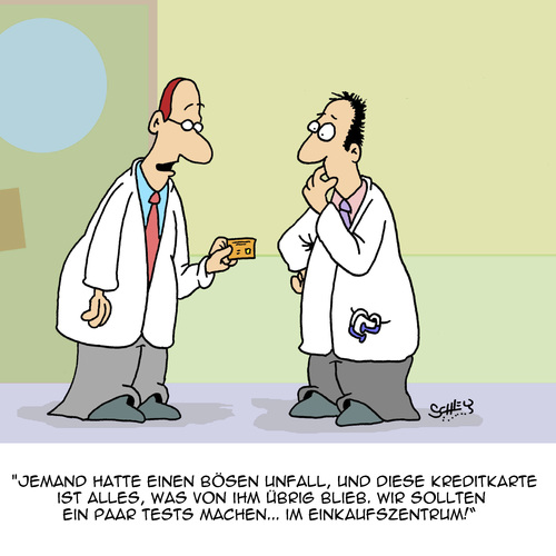 Cartoon: Das testen wir mal! (medium) by Karsten Schley tagged tests,krankheiten,gesundheit,krankenhäuser,ärzte,medizin,unfälle,patienten,kreditkarten,business,medizin,ärzte,krankenhäuser,gesundheit,krankheiten,tests,unfälle,patienten,kreditkarten,business