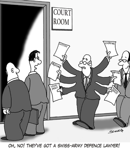 Cartoon: Defence Lawyer (medium) by Karsten Schley tagged law,lawyers,defence,gesetz,justiz,anwalt,rechtsanwalt,verteidigung