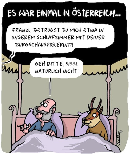 Cartoon: Der Kaiser von Österreich (medium) by Karsten Schley tagged sissi,franz,geschichte,österreich,liebe,männer,frauen,filme,literatur,medien,gesellschaft,sissi,franz,geschichte,österreich,liebe,männer,frauen,filme,literatur,medien,gesellschaft