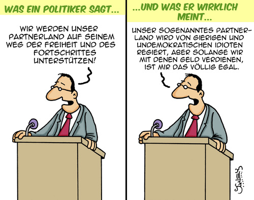 Cartoon: Der kleine Unterschied... (medium) by Karsten Schley tagged politik,politiker,verbündete,demokratie,diktatoren,unterdrückung,profite,geschäfte,geld,opportunismus,politik,politiker,verbündete,demokratie,diktatoren,unterdrückung,profite,geschäfte,geld,opportunismus