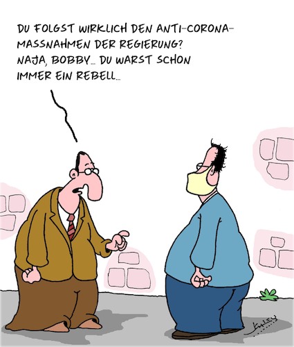 Cartoon: Der Rebell (medium) by Karsten Schley tagged coronavirus,covid19,regierung,gesundheit,politik,proteste,verschwörungstheorien,ansteckung,gesellschaft,tod,sozialverhalten,coronavirus,covid19,regierung,gesundheit,politik,proteste,verschwörungstheorien,ansteckung,gesellschaft,tod,sozialverhalten