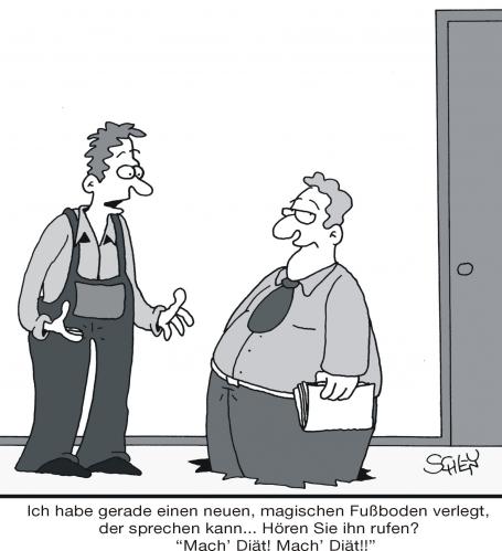 Cartoon: Der sprechende Fußboden (medium) by Karsten Schley tagged diät,übergewicht,gesundheit
