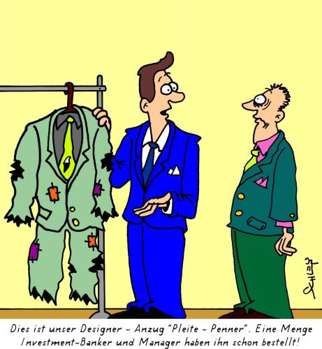 Cartoon: Designer - Anzug (medium) by Karsten Schley tagged business,geld,märkte,ökonomie,profit,mode