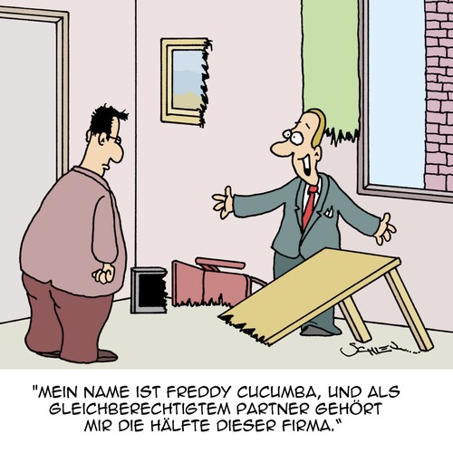 Cartoon: Die halbe Firma! (medium) by Karsten Schley tagged business,wirtschaft,partnerschaft,teilhaber,büro,arbeit,arbeitsplatz,arbeitgeber,arbeitnehmer,business,wirtschaft,partnerschaft,teilhaber,büro,arbeit,arbeitsplatz,arbeitgeber,arbeitnehmer