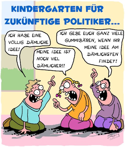 Cartoon: Die Zukunft... (medium) by Karsten Schley tagged politik,politiker,wahlen,ideen,wähler,entscheidungen,kindergarten,europa,deutschland,gesellschaft,umwelt,innovationen,technik,politik,politiker,wahlen,ideen,wähler,entscheidungen,kindergarten,europa,deutschland,gesellschaft,umwelt,innovationen,technik