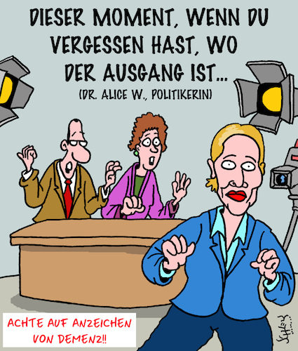 Cartoon: Dieser Moment... (medium) by Karsten Schley tagged afd,weidel,wahlen,fernsehen,medien,populismus,nazis,rassismus,politik,demokratie,gesellschaft,bildung,deutschland,afd,weidel,wahlen,fernsehen,medien,populismus,nazis,rassismus,politik,demokratie,gesellschaft,bildung,deutschland