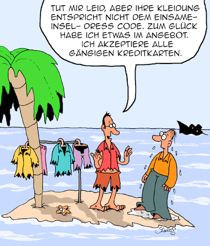 Cartoon: Dress Code (medium) by Karsten Schley tagged kleidung,mode,kleidungsvorschriften,gesellschaft,etikette,dress,codes,kleidung,mode,kleidungsvorschriften,gesellschaft,etikette,dress,codes