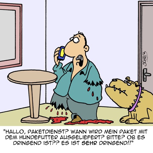Cartoon: Dringend!!! (medium) by Karsten Schley tagged paketdienste,bestellungen,onlineshopping,haustiere,hunde,wirtschaft,business,paketdienste,bestellungen,onlineshopping,haustiere,hunde,wirtschaft,business