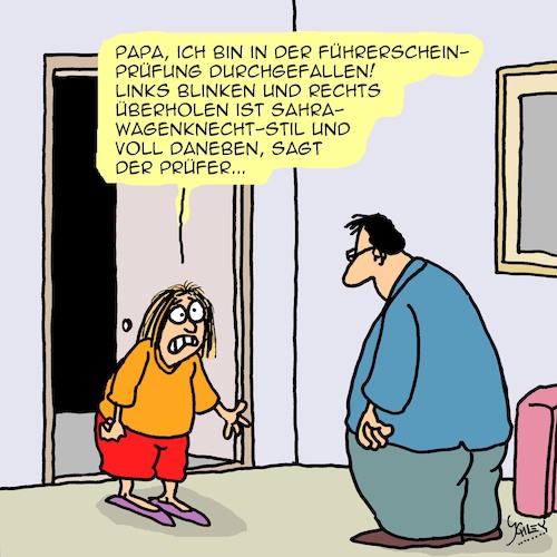 Cartoon: Durchgefallen!! (medium) by Karsten Schley tagged politik,linke,afd,wagenknecht,populismus,rechtsextremismus,verkehr,autos,prüfungen,führerschein,politik,linke,afd,wagenknecht,populismus,rechtsextremismus,verkehr,autos,prüfungen,führerschein