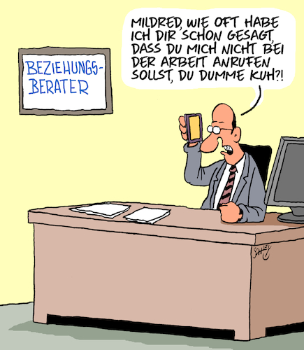 Cartoon: Eheberatung (medium) by Karsten Schley tagged ehe,liebe,männer,frauen,beziehungen,arbeit,büro,gesellschaft,ehe,liebe,männer,frauen,beziehungen,arbeit,büro,gesellschaft