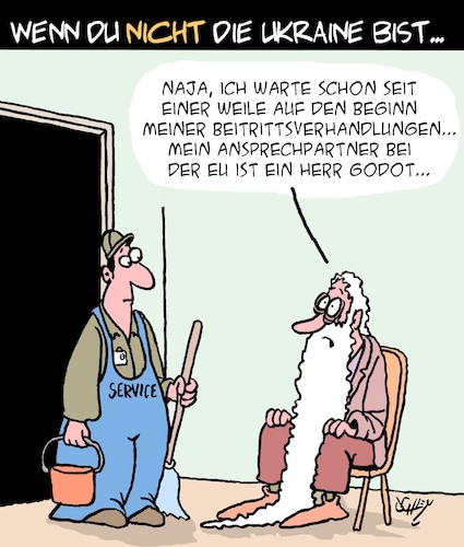 Cartoon: Einen kleinen Moment noch... (medium) by Karsten Schley tagged eu,beitrittsverhandlungen,beitrittskandidaten,ukraine,politik,gesellschaft,eu,beitrittsverhandlungen,beitrittskandidaten,ukraine,politik,gesellschaft