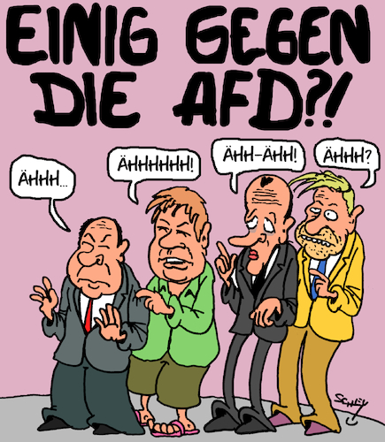 Cartoon: Einigkeit! (medium) by Karsten Schley tagged afd,demokratie,politik,parteien,bundestag,regierung,opposition,wählende,wahlen,deutschland,afd,demokratie,politik,parteien,bundestag,regierung,opposition,wählende,wahlen,deutschland