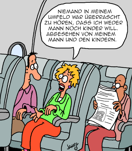 Cartoon: Familie (medium) by Karsten Schley tagged familie,ehe,kinder,unabhängigkeit,rollenklischees,männer,frauen,normen,gesellschaft,familie,ehe,kinder,unabhängigkeit,rollenklischees,männer,frauen,normen,gesellschaft