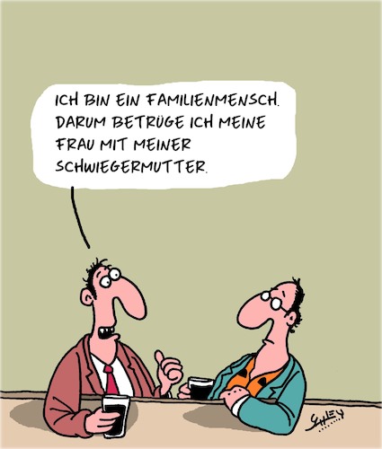 Cartoon: Familie ist wichtig (medium) by Karsten Schley tagged familie,ehe,liebe,beziehungen,männer,frauen,seitensprünge,bars,pubs,kneipen,familie,ehe,liebe,beziehungen,männer,frauen,sex,seitensprünge,bars,pubs,kneipen