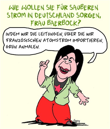 Cartoon: Frau Baerbock hat Energie (medium) by Karsten Schley tagged politik,wahlen,grüne,energie,strom,atomkraft,annalena,baerbock,gesellschaft,deutschland,politik,wahlen,grüne,energie,strom,atomkraft,annalena,baerbock,gesellschaft,deutschland