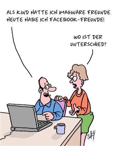 Cartoon: Freunde (medium) by Karsten Schley tagged facebook,freunde,internet,computer,fake,realität,vereinsamung,gesellschaft,deutschland,facebook,freunde,internet,computer,fake,realität,vereinsamung,gesellschaft,deutschland