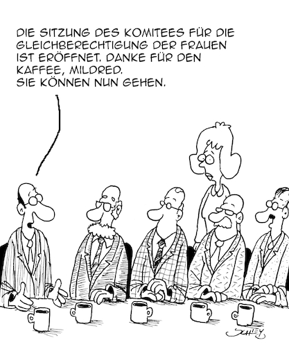 Cartoon: Gleichberechtigung (medium) by Karsten Schley tagged männer,frauen,gleichberechtigung,gesellschaft,bigotterie,politik,männer,frauen,gleichberechtigung,gesellschaft,bigotterie,politik