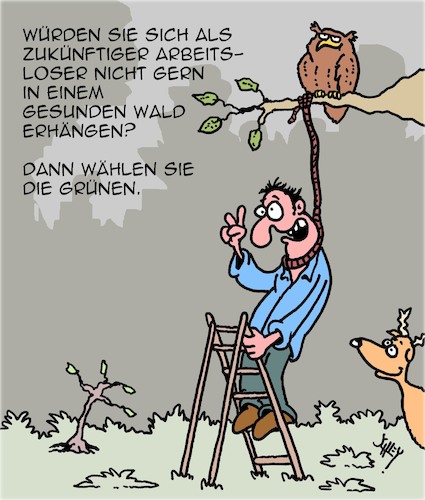 Cartoon: GRÜN ist die Zukunft! (medium) by Karsten Schley tagged grüne,wahlen,klima,politik,arbeitslosigkeit,jobs,wirtschaft,regulierungen,verbote,gesellschaft,deutschland,grüne,wahlen,klima,politik,arbeitslosigkeit,jobs,wirtschaft,regulierungen,verbote,gesellschaft,deutschland