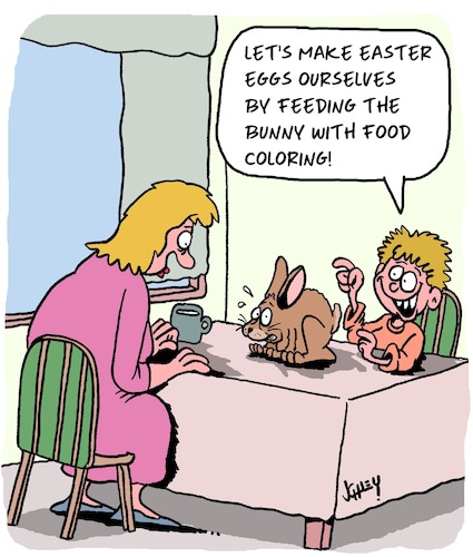 Cartoon: Happy Eastern (medium) by Karsten Schley tagged eastern,eggs,bunnies,families,children,diy,religion,christianity,seasonal,holidays,eastern,eggs,bunnies,families,children,diy,religion,christianity,seasonal,holidays