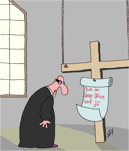 Cartoon: Heiliges Home Office! (medium) by Karsten Schley tagged jesus,kirche,katholizismus,protestantismus,christentum,religion,home,office,arbeit,wirtschaft,politik,jesus,kirche,katholizismus,protestantismus,christentum,religion,home,office,arbeit,wirtschaft,politik