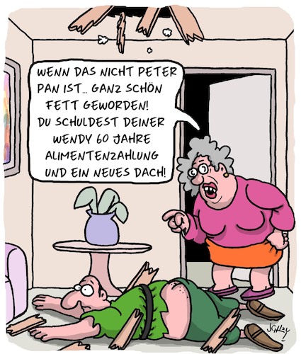 Cartoon: Helden der Kindheit (medium) by Karsten Schley tagged alter,kino,filme,peter,pan,märchen,alimente,liebe,wendy,medien,tv,prominente,fettleibigkeit,gesundheit,gesellschaft,alter,kino,filme,peter,pan,märchen,alimente,liebe,wendy,medien,tv,prominente,fettleibigkeit,gesundheit,gesellschaft