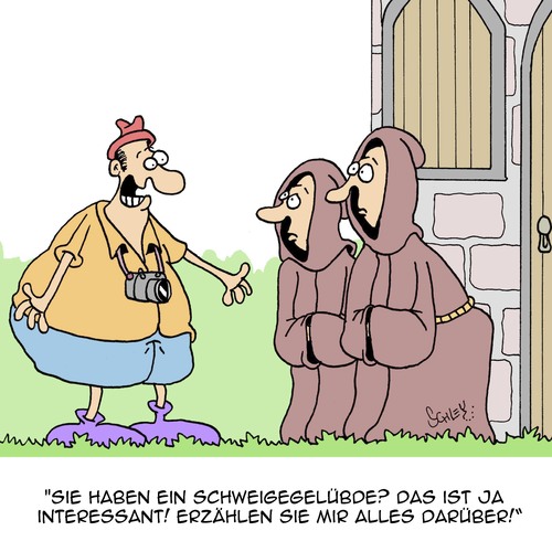 Cartoon: Interessant! (medium) by Karsten Schley tagged religion,mönche,gesellschaft,glauben,kirche,christentum,sekten,tourismus,kommunikation,touristen,reisen,reden,schweigen,gelübde,religion,mönche,gesellschaft,glauben,kirche,christentum,sekten,tourismus,kommunikation,touristen,reisen,reden,schweigen,gelübde