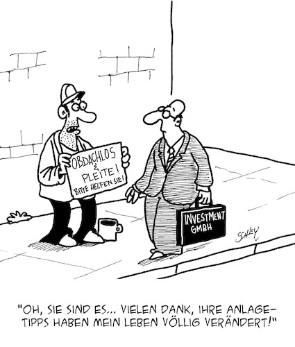 Cartoon: Investitionen (medium) by Karsten Schley tagged investitionen,geld,anlagen,anlageberater,gewinne,verluste,wirtschaft,business,risiko,spekulation,aktien,fonds,banken,gesellschaft,investitionen,geld,anlagen,anlageberater,gewinne,verluste,wirtschaft,business,risiko,spekulation,aktien,fonds,banken,gesellschaft