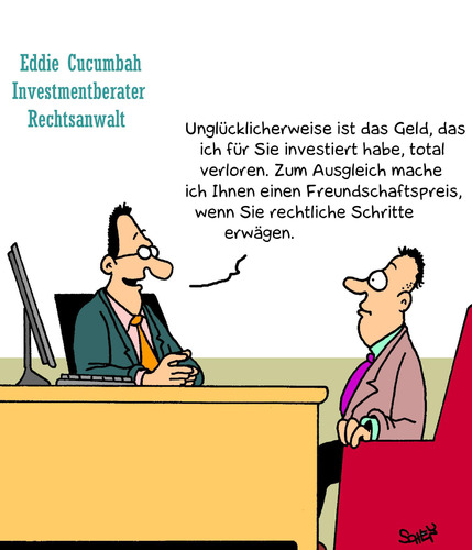 Cartoon: Investment (medium) by Karsten Schley tagged geld,wirtschaft,gesellschaft,investments,recht,rechtsanwälte,geld,wirtschaft,gesellschaft,investments,recht,rechtsanwälte,justiz